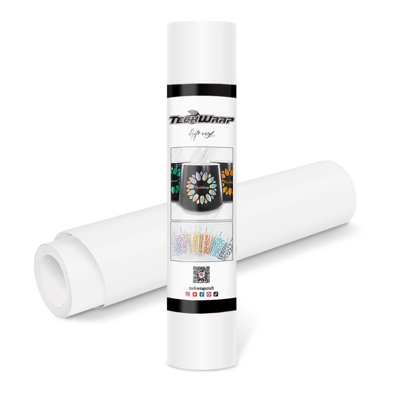 TECKWRAP Permanent Adhesive Vinyl 12" x 10ft, Matte White - Image 1
